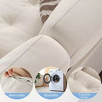 Canapés 2 places modernes, coussin de canapé mi-ferme amovible, canapé convertible en velours dépliant, poche latérale, pour salon, beige