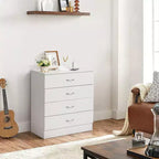 Commode de chambre Karl Home blanche à 4 tiroirs en panneaux de particules, 66 cm de largeur