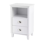 Table de chevet Karl Home 2 tiroirs en MDF blanc 40 cm l.