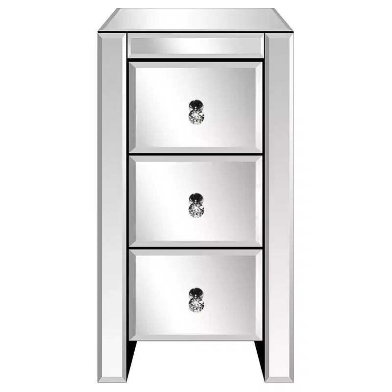 Karl Home 3-Drawer Silver MDF 11.81in. W Nightstands