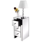 Table de chevet Karl Home en MDF argenté à 3 tiroirs de 30 cm de large