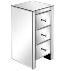 Table de chevet Karl Home en MDF argenté à 3 tiroirs de 30 cm de large