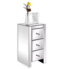 Table de chevet Karl Home en MDF argenté à 3 tiroirs de 30 cm de large