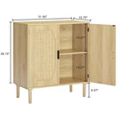Meuble bas GDFStudio Norma 80 cm en bois et rotin