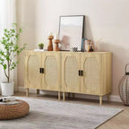 Meuble bas GDFStudio Norma 80 cm en bois et rotin