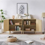 Meuble bas GDFStudio Norma 80 cm en bois et rotin