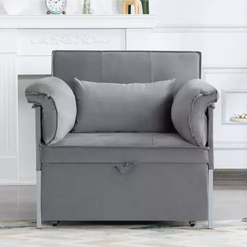 MAYEERTY 34.3 Fauteuil convertible en velours avec dossier réglable sur 3 positions