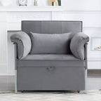 MAYEERTY 34.3 Fauteuil convertible en velours avec dossier réglable sur 3 positions