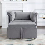 MAYEERTY 34.3 Fauteuil convertible en velours avec dossier réglable sur 3 positions