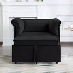 MAYEERTY 34.3 Fauteuil convertible en velours avec dossier réglable sur 3 positions