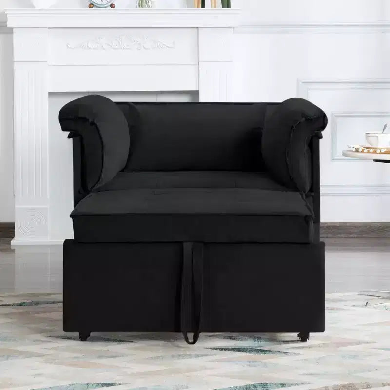 MAYEERTY 34.3 Fauteuil convertible en velours avec dossier réglable sur 3 positions