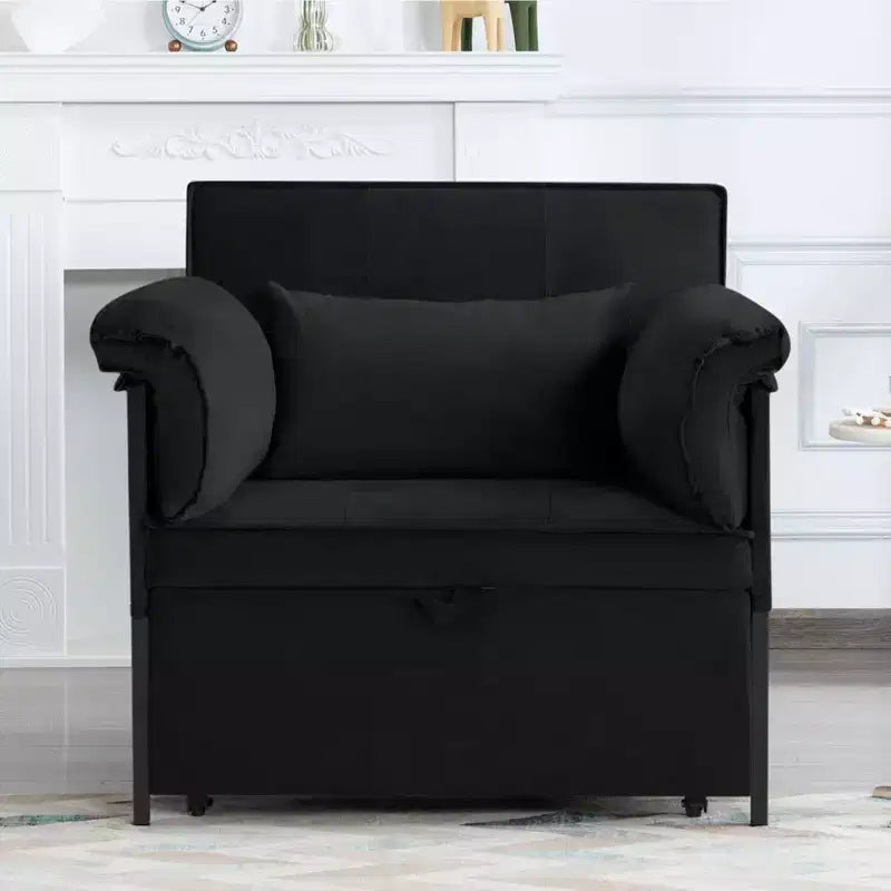 MAYEERTY 34.3 Fauteuil convertible en velours avec dossier réglable sur 3 positions