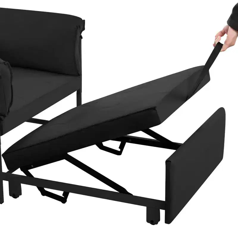 MAYEERTY 34.3 Fauteuil convertible en velours avec dossier réglable sur 3 positions