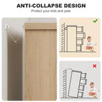 Commode à 4 tiroirs pour chambre à coucher, commode naturelle avec poignées encastrées, organisateur en bois pour salon, couloir et entrée