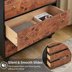 Commode moderne à texture naturelle, design profilé incurvé, meuble TV, organisateur de tiroirs en bois pour chambre, salon, chêne naturel