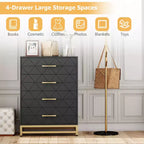 Commode moderne Zstar à 4 tiroirs pour placard, couloir, salon