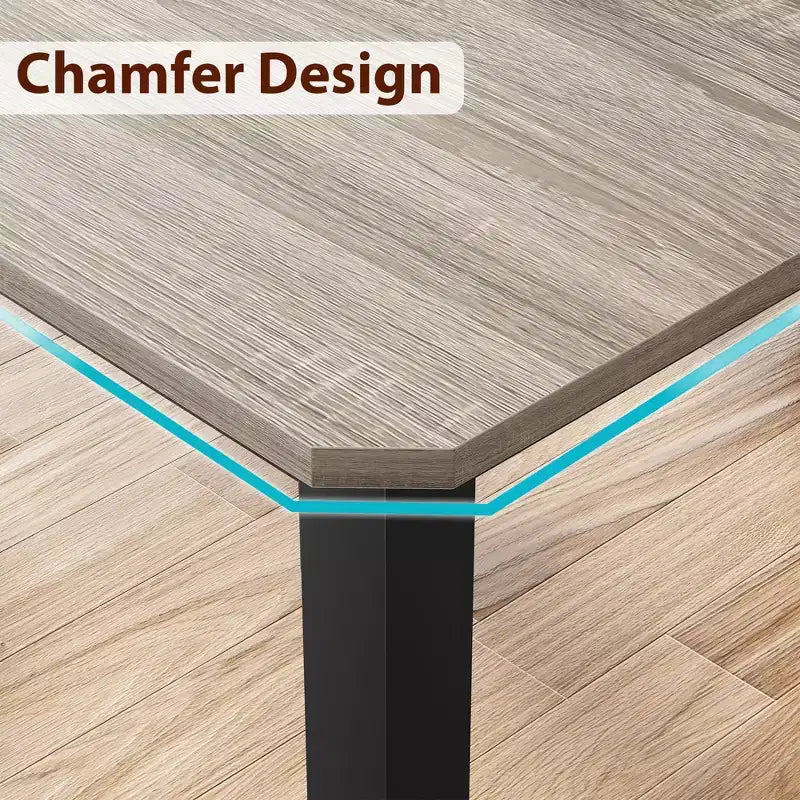 Table à manger industrielle en bois de 200 cm pour 6-8 personnes, table rectangulaire pour cuisine et salle à manger, idéale pour les dîners ou les réunions, espaces cuisine et repas.