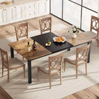 Table à manger industrielle en bois de 200 cm pour 6-8 personnes, table rectangulaire pour cuisine et salle à manger, idéale pour les dîners ou les réunions, espaces cuisine et repas.