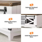 Table basse moderne blanche Acekool avec 2 tiroirs sans poignée, pieds en métal et étagère arrière ouverte, table basse rectangulaire pour salon, montage facile