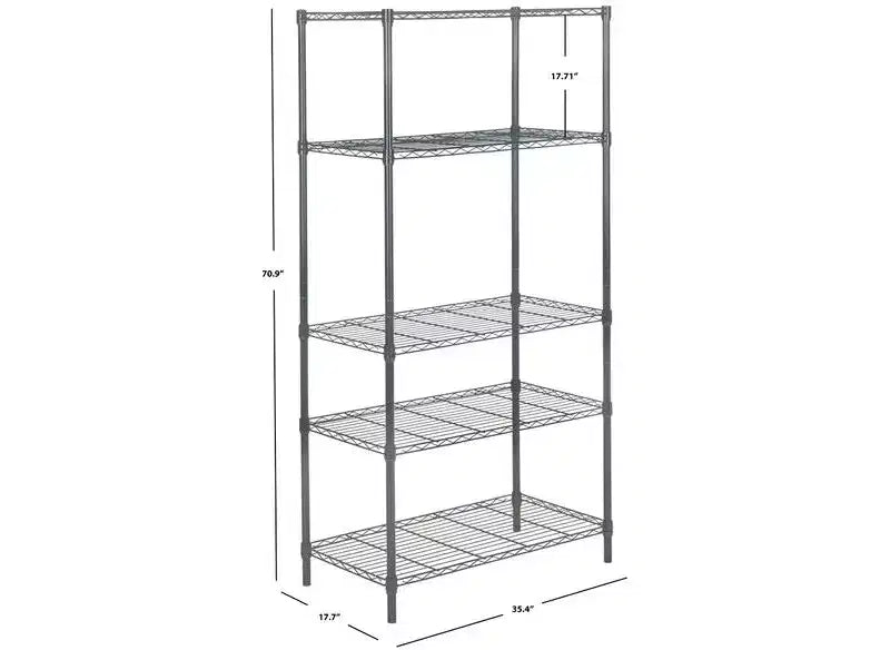 Étagère réglable à 5 niveaux Caesar - HAC1006 - Chrome - Safavieh