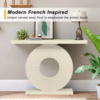 MAYEERTY Table console glamour de 40 pouces, plateau texturé abstrait de 1,57 pouce d'épaisseur, capacité de charge de 120 lb