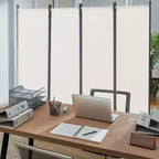 Séparateur de pièce VEVOR, Cloison de séparation à 4 panneaux et paravents pliables, Séparateurs de pièce en tissu pour bureau, chambre, salle à manger, Blanc