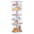 VEVOR 6 Tiers Rotating Shoe Rack Tower, 360Spinning Shoe Display, Revolving Shoe Rack Storage Round Carousel, Lazy Susan Shoe Rack Organizer, White