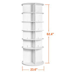 VEVOR Tour de rangement à chaussures rotative à 6 niveaux, présentoir à chaussures rotatif à 360°, carrousel rond de rangement à chaussures, organisateur de chaussures Lazy Susan, blanc