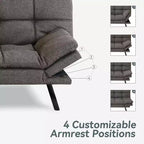 Dyonery 68 Futon Canapé-lit Convertible avec Mousse à Mémoire de Forme, Canapé Pliant, Lit de Repos