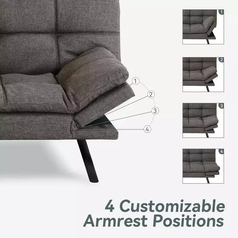 Dyonery 68 Futon Canapé-lit Convertible avec Mousse à Mémoire de Forme, Canapé Pliant, Lit de Repos