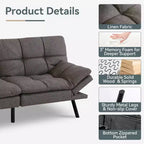Dyonery 68 Futon Canapé-lit Convertible avec Mousse à Mémoire de Forme, Canapé Pliant, Lit de Repos