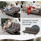 Dyonery 68 Futon Canapé-lit Convertible avec Mousse à Mémoire de Forme, Canapé Pliant, Lit de Repos