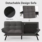 Dyonery 68 Futon Canapé-lit Convertible avec Mousse à Mémoire de Forme, Canapé Pliant, Lit de Repos
