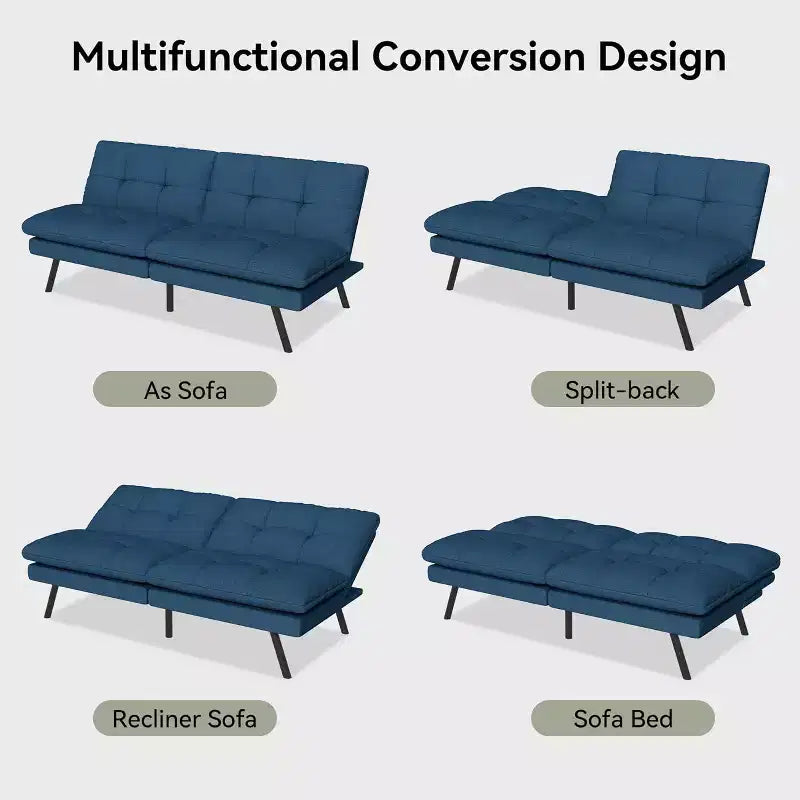 Dyonery 68 Futon Canapé-lit Convertible avec Mousse à Mémoire de Forme, Canapé Pliant, Lit de Repos