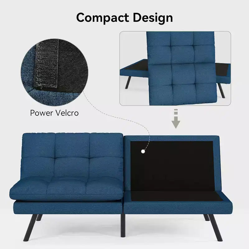 Dyonery 68 Futon Canapé-lit Convertible avec Mousse à Mémoire de Forme, Canapé Pliant, Lit de Repos