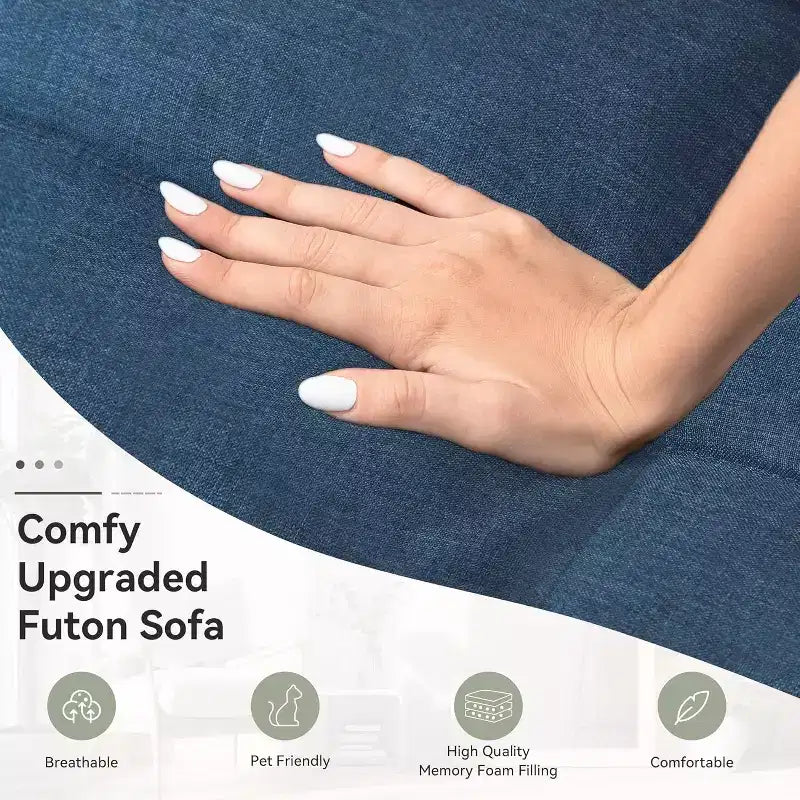 Dyonery 68 Futon Canapé-lit Convertible avec Mousse à Mémoire de Forme, Canapé Pliant, Lit de Repos
