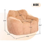 Fauteuil poire avec accoudoirs, rembourrage en mousse haute densité. Canapé paresseux pour adultes dans le salon, la chambre à coucher