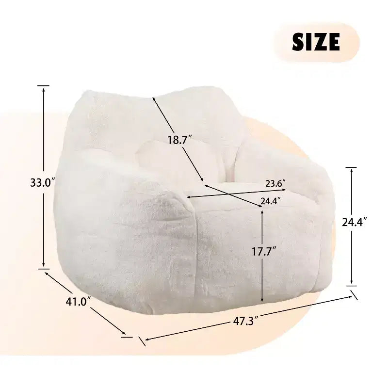 Fauteuil poire avec accoudoirs, rembourrage en mousse haute densité. Canapé paresseux pour adultes dans le salon, la chambre à coucher