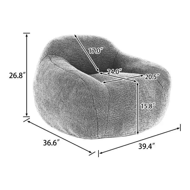 Fauteuil Poire pour Adultes, Géant Confortable au Design Spacieux, Canapé avec Accoudoirs, Rempli de Mousse à Mémoire de Forme pour Salon et Chambre