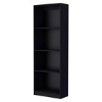 HomeRoots 71 Black Wood Four Tier Bookcase
