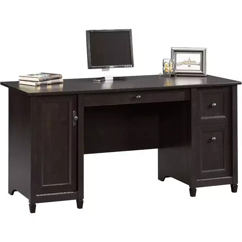 HomeStock Bureau informatique en bois noir de 76 cm de hauteur avec tiroir de rangement