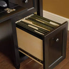 HomeStock Bureau informatique en bois noir de 76 cm de hauteur avec tiroir de rangement
