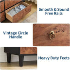 Commode 5/6/7 tiroirs pour chambre, commode avec poignée ronde vintage, commode en bois