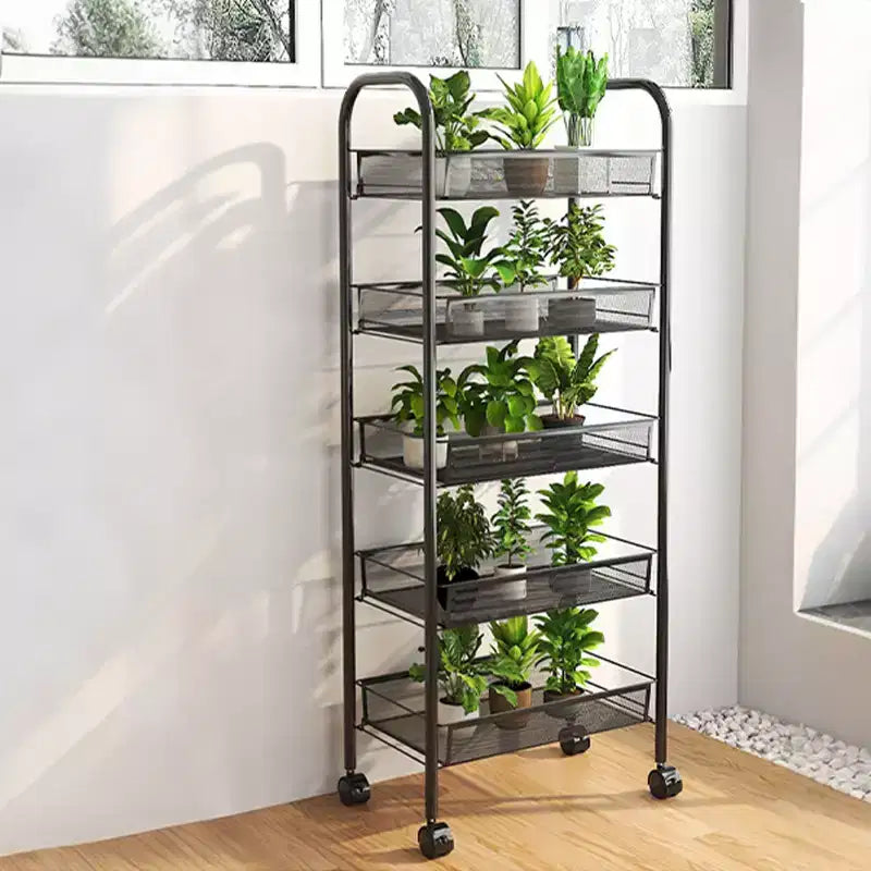 Étagère de rangement à 5 niveaux GustoWave avec roues rotatives pour la cuisine