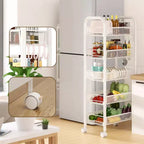 Étagère de rangement à 5 niveaux GustoWave avec roues rotatives pour la cuisine