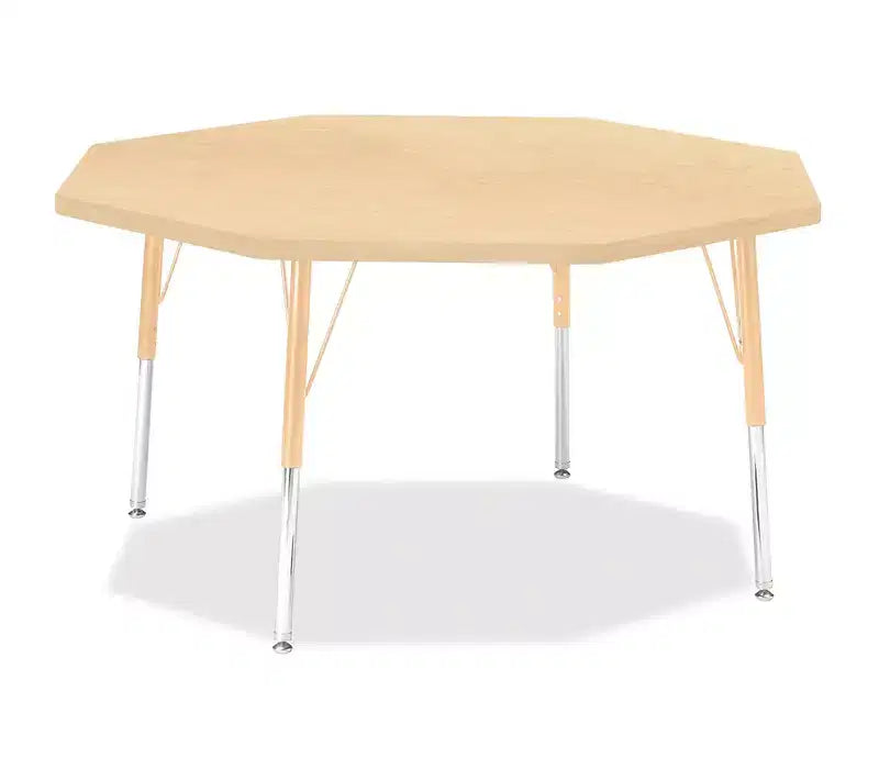 Jonti-Craft Berries Elementary Height Maple Top/Edge Octagon Table 48 x 48 in Beige