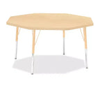 Jonti-Craft Berries Elementary Height Maple Top/Edge Octagon Table 48 x 48 in Beige