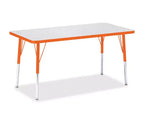 Jonti-Craft Berries Adult Height Color Edge Rectangle Table (24 x 48) in Orange