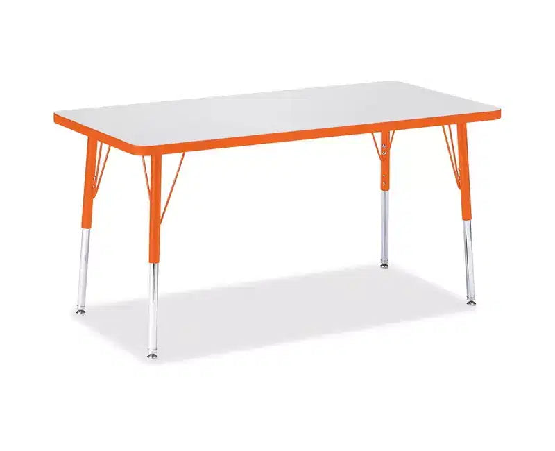 Table rectangulaire Jonti-Craft Berries à hauteur adulte et rebord coloré (24 x 48) en orange