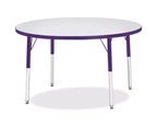 Table ronde Jonti-Craft Berries, hauteur élémentaire, rebord de couleur, 42 x 42 po, violet